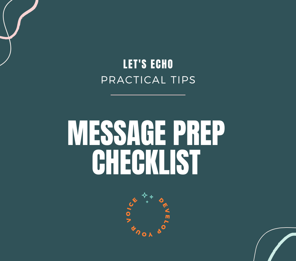 Sermon Prep - Message Prep Checklist